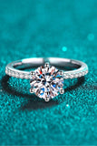 925 Sterling Silver 2 Carat Moissanite Ring - Flyclothing LLC