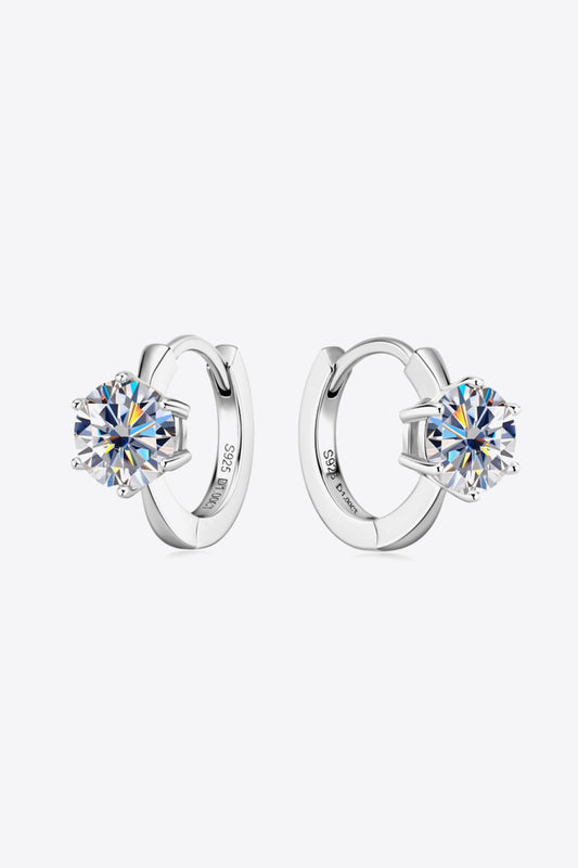 2 Carat Moissanite 925 Sterling Silver Huggie Earrings - Flyclothing LLC