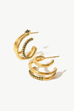 18K Gold Plated Cubic Zirconia Wrap C-Hoop Earrings - Flyclothing LLC