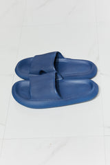 MMShoes Arms Around Me Open Toe Slide in Navy - Flyclothing LLC