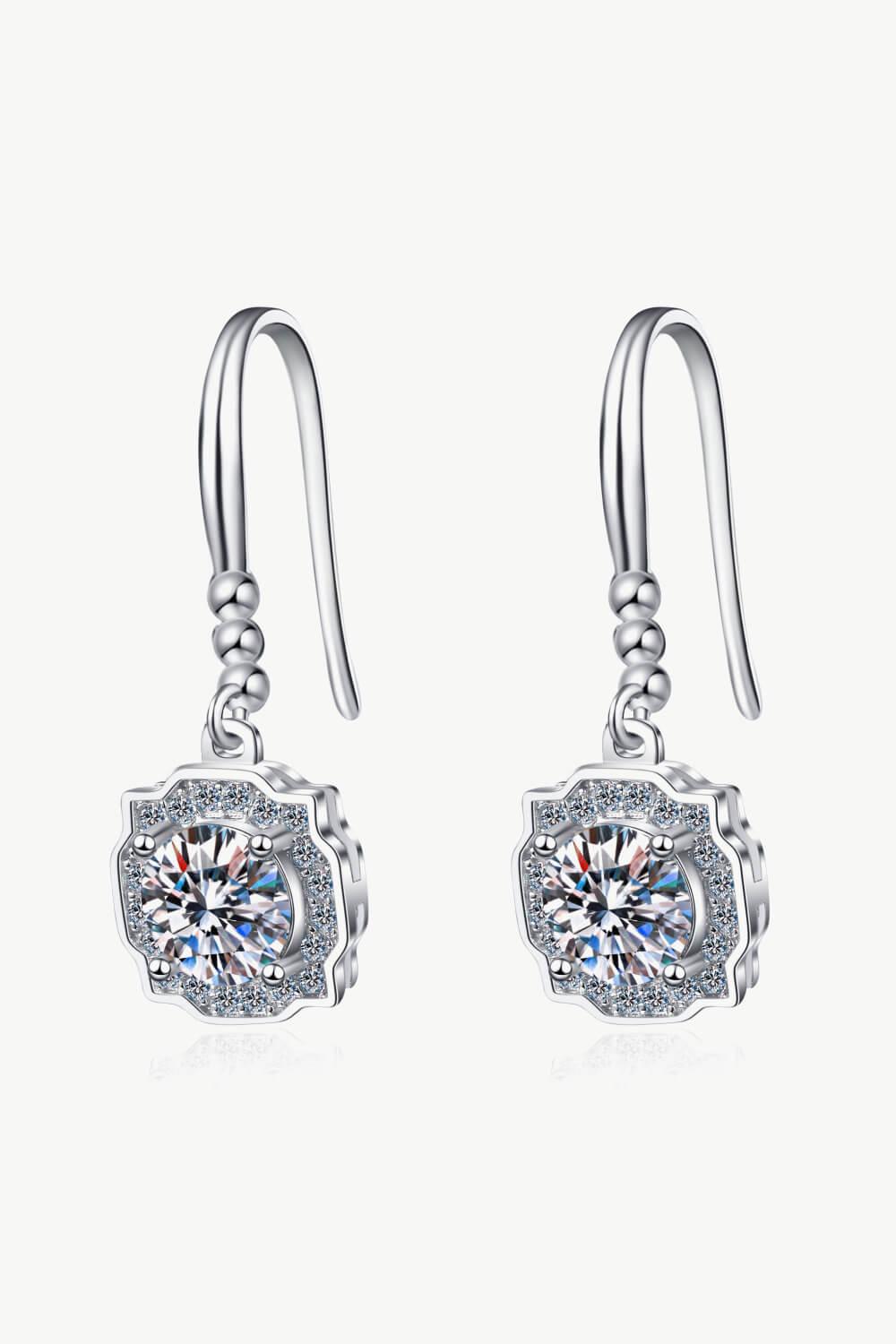 925 Sterling Silver Moissanite Hook Earrings - Flyclothing LLC