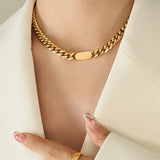 18K Gold-Plated Chain Necklace - Flyclothing LLC