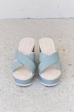 Weeboo Cherish The Moments Contrast Platform Sandals in Misty Blue - Flyclothing LLC