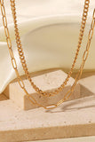 18K Gold Plated Layered Chain Necklace - Trendsi