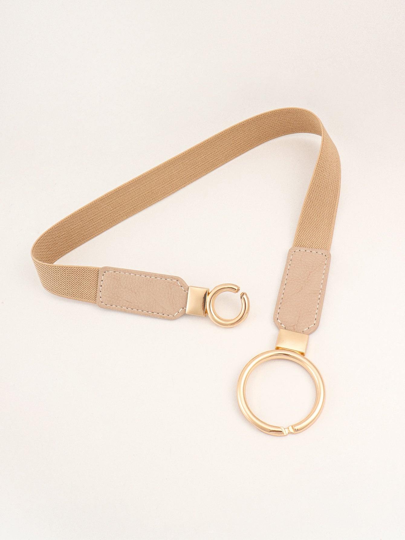 Double Ring Buckle Elastic PU Belt - Flyclothing LLC