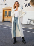 Full Size Collared Open Front Duster Cardigan - Trendsi