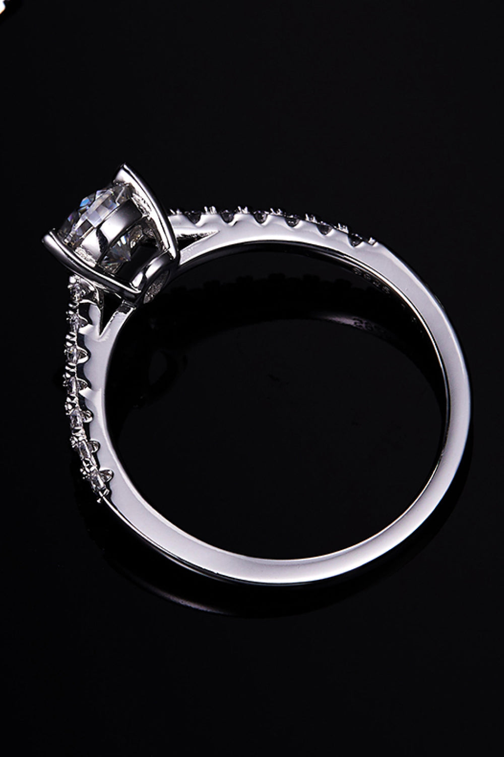 1 Carat Moissanite 925 Sterling Silver Side Stone Ring - Flyclothing LLC