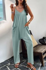 Pocketed Spaghetti Strap Overalls - Flyclothing LLC