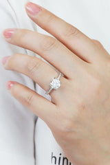 1.5 Carat Moissanite Side Stone Ring - Trendsi