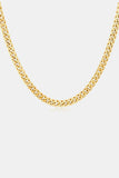 18K Gold Plated Curb Chain Necklace - Flyclothing LLC