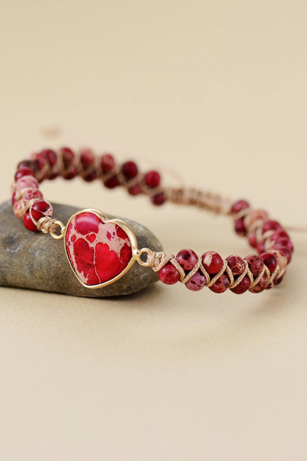 Handmade Heart Shape Natural Stone Bracelet - Flyclothing LLC