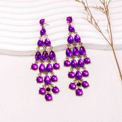 Alloy & Rhinestone Teardrop Earrings - Flyclothing LLC