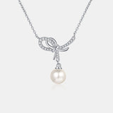 Natural Pearl Pendant Moissanite 925 Sterling Silver Necklace - Flyclothing LLC