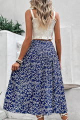 Ditsy Floral Slit High Waist Skirt - Flyclothing LLC