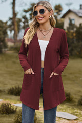 Open Front Long Sleeve Cardigan - Flyclothing LLC