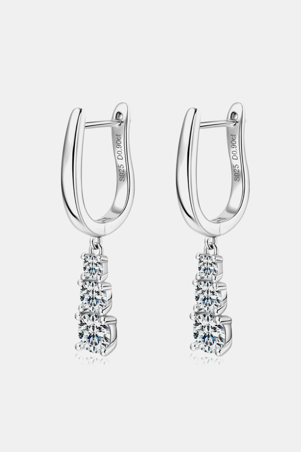 1.8 Carat Moissanite 925 Sterling Silver Drop Earrings - Flyclothing LLC