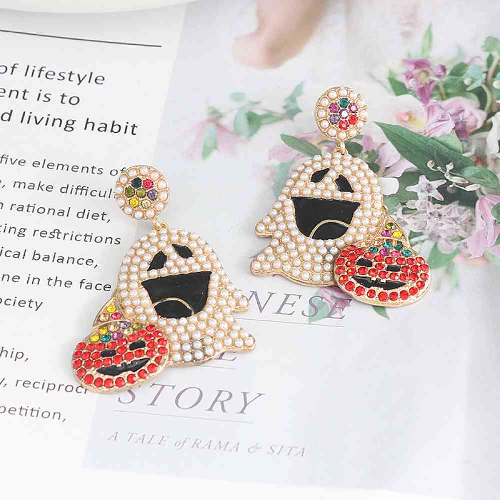 Ghost Rhinestone Alloy Earrings - Flyclothing LLC