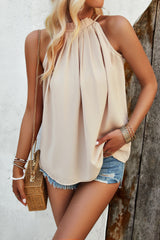 Ruched Grecian Neck Tank - Flyclothing LLC