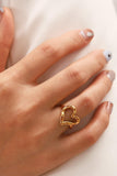 18K Gold Plated Heart-Shaped Ring - Trendsi