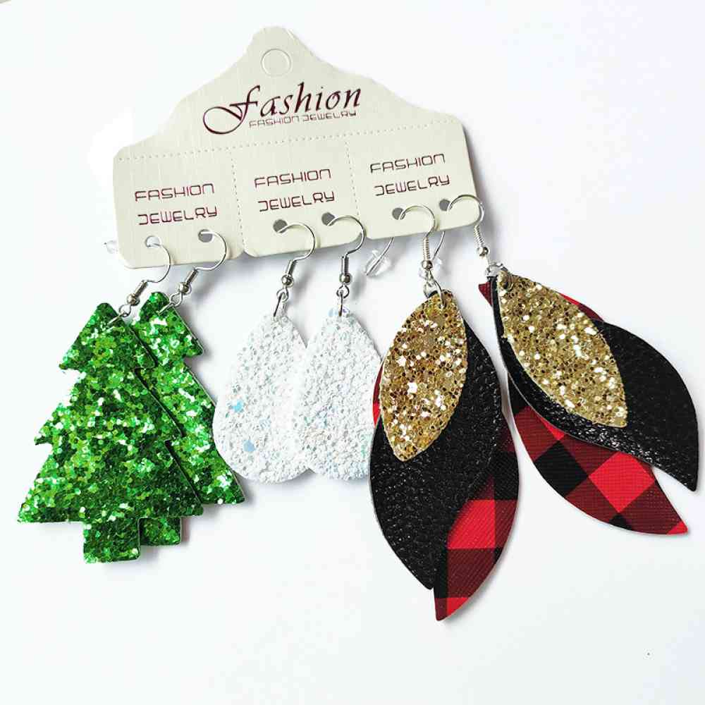 Christmas PU Earrings Set - Flyclothing LLC