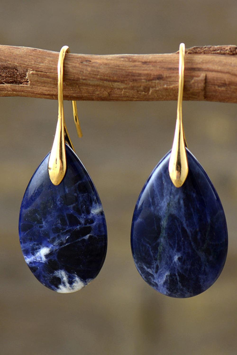 Natural Stone Teardrop Earrings - Flyclothing LLC