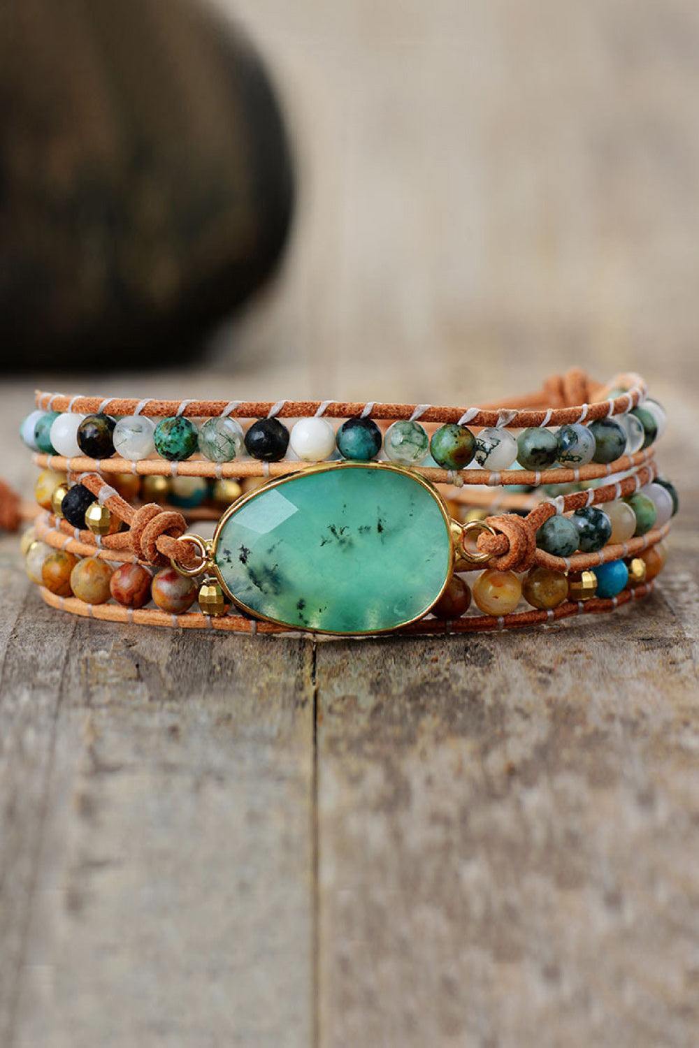 Natural Stone & Agate Layered Bracelet - Flyclothing LLC