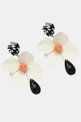 Bloosm Flower and Teardrop Resin Dangle Earrings - Flyclothing LLC