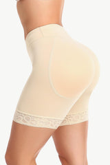 Full Size Lace Trim Lifting Pull-On Shaping Shorts - Flyclothing LLC