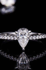 1 Carat Moissanite 925 Sterling Silver Side Stone Ring - Flyclothing LLC