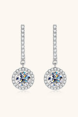 2 Carat Moissanite 925 Sterling Silver Drop Earrings - Flyclothing LLC