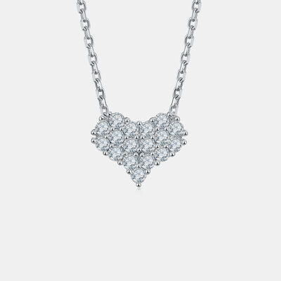 Moissanite 925 Sterling Silver Heart Necklace - Flyclothing LLC