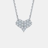 Moissanite 925 Sterling Silver Heart Necklace - Flyclothing LLC