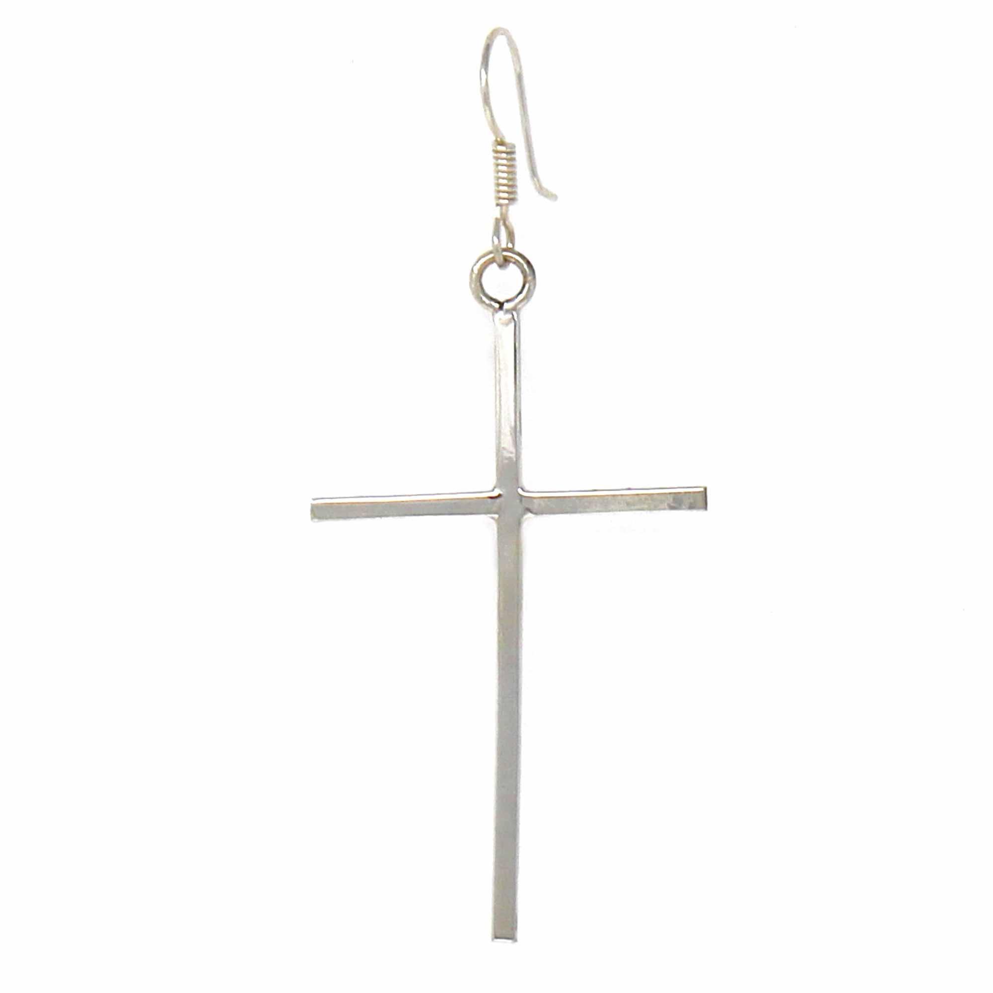 Sterling Silver Cross Drop Earrings - Flyclothing LLC