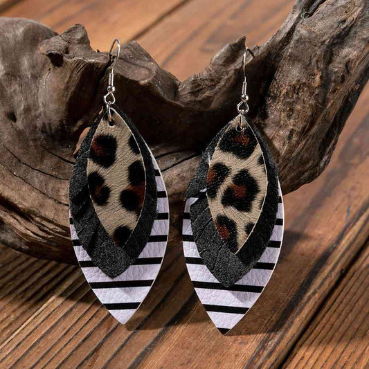 PU Leather Drop Earrings - Trendsi