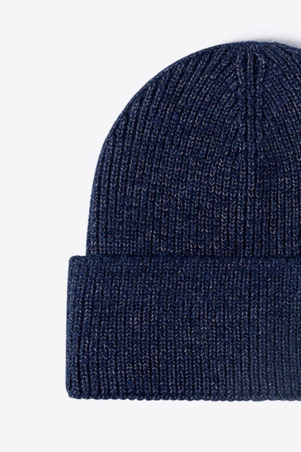 Letter N Patch Cuffed Knit Beanie - Flyclothing LLC