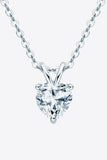 1 Carat Moissanite Heart-Shaped Pendant Necklace - Flyclothing LLC