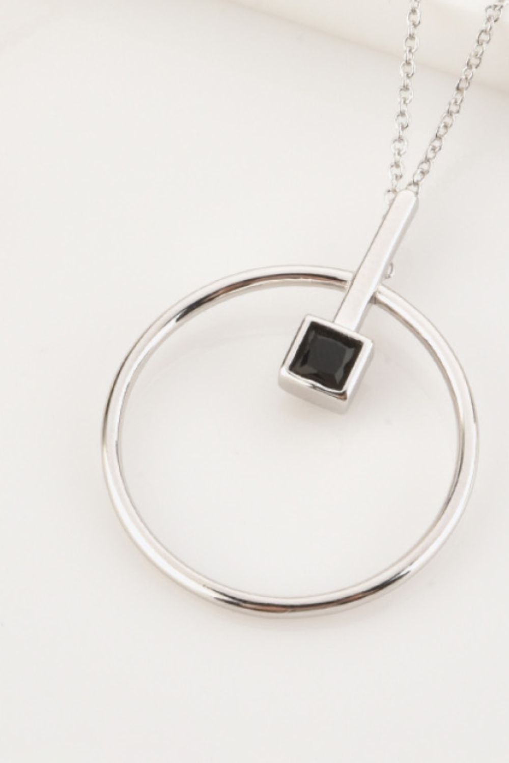 Black Zircon 925 Sterling Silver Necklace - Flyclothing LLC