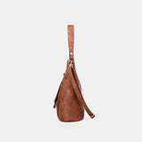 Textured PU Leather Tote Bag - Flyclothing LLC