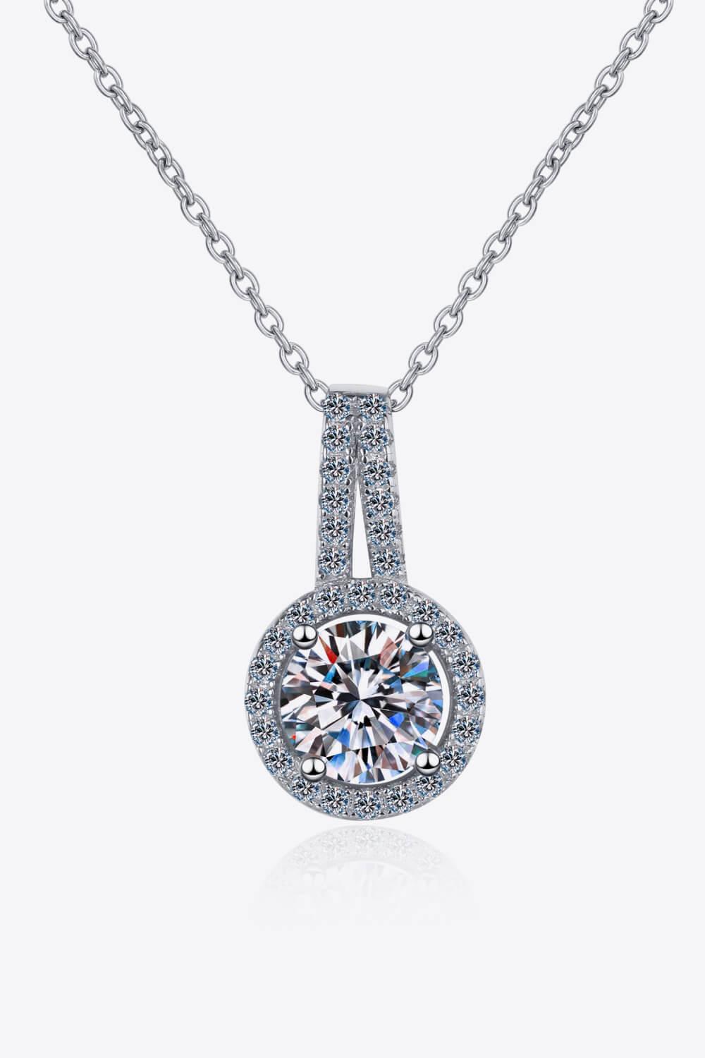 Build You Up Moissanite Round Pendant Chain Necklace - Flyclothing LLC