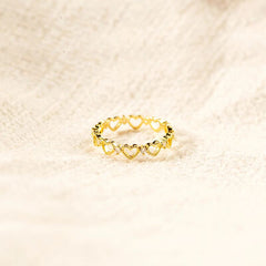 Heart Shape 18K Gold-Plated Ring - Flyclothing LLC