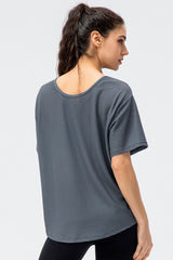 Round Neck Short Sleeve Active Tee - Flyclothing LLC