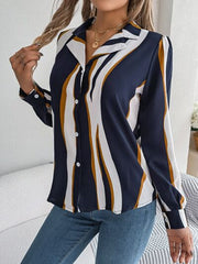 Printed Button Up Long Sleeve Shirt - Flyclothing LLC