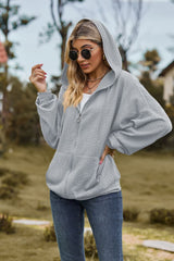 Cable-Knit Long Sleeve Hooded Jacket - Flyclothing LLC