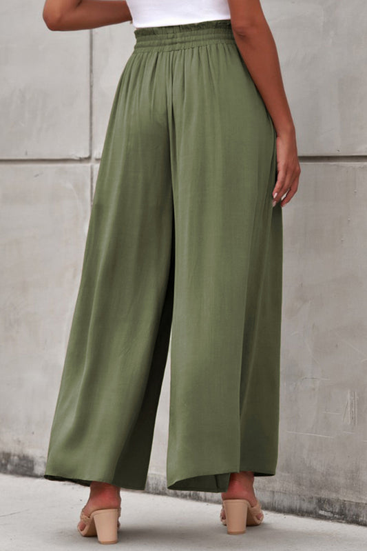 Drawstring Waist Wide Leg Pants - Flyclothing LLC