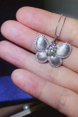 1 Carat Moissanite Butterfly Pendant Necklace - Flyclothing LLC