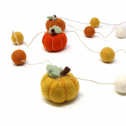 Hand Felted Garland: Pumpkins - Global Groove - Flyclothing LLC