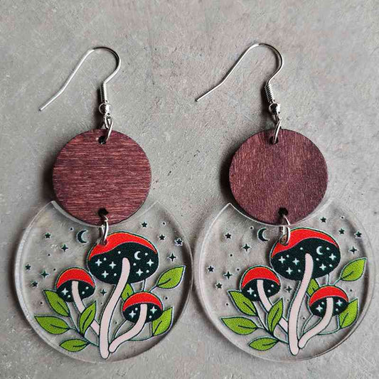 Printed Geometric Drop Earrings - Flyclothing LLC