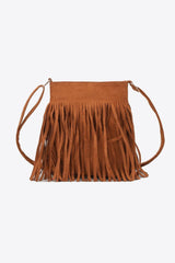 PU Leather Crossbody Bag with Fringe - Flyclothing LLC