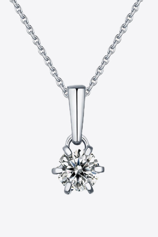 2 Carat 6-Prong Moissanite Pendant Necklace - Flyclothing LLC