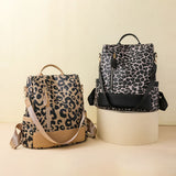 Leopard PU Leather Backpack Bag - Flyclothing LLC